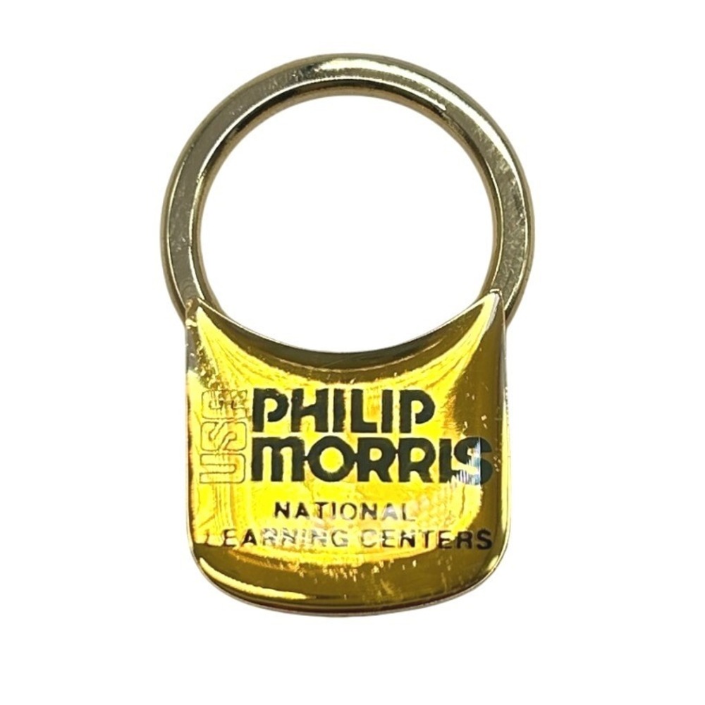 Vtg Philip Morris‎ USA National Learning Centers Keychain Gold Tone in BOX Rare